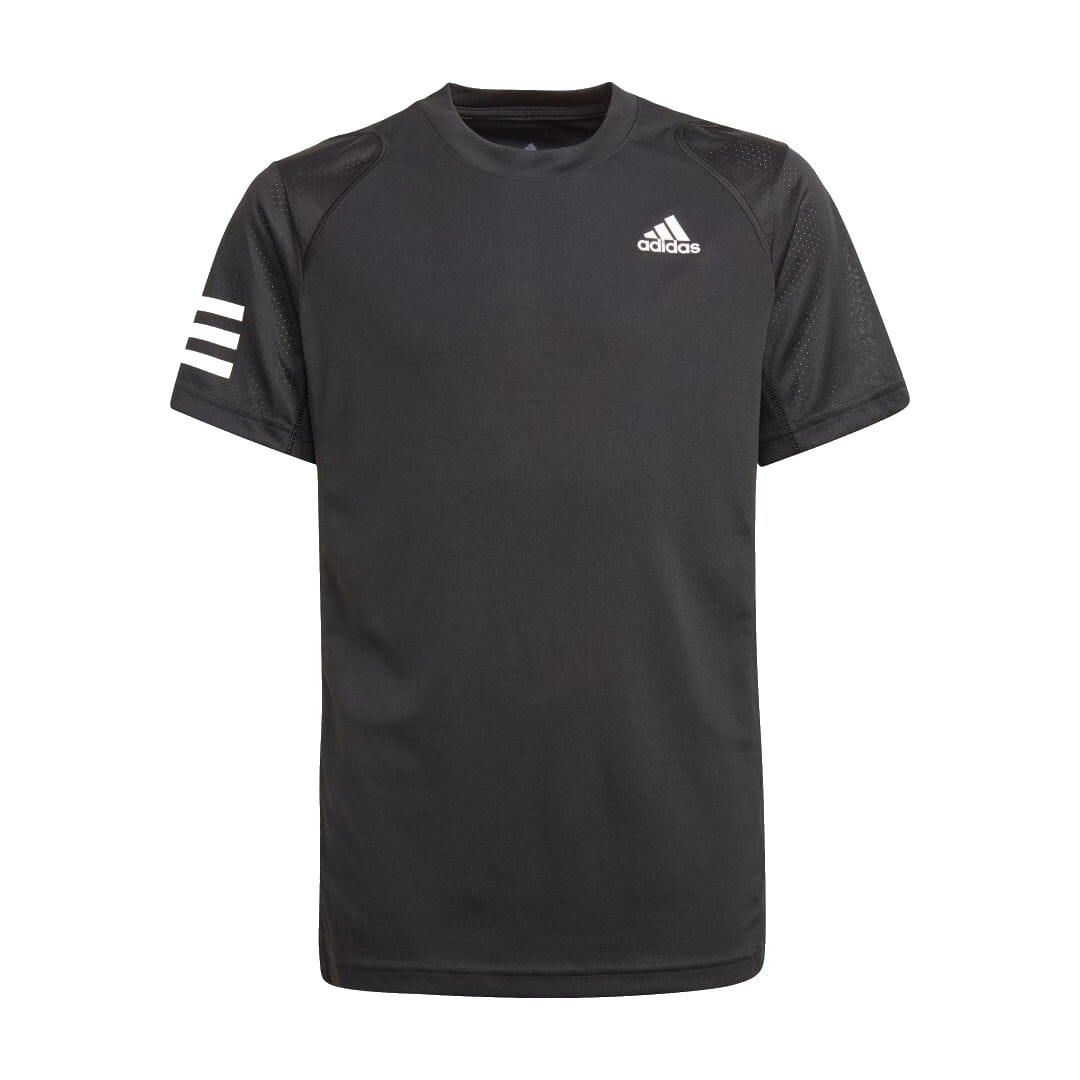 アディダス(adidas) テニスウエア シャツ クラブ 3ストライプス 半袖Tシャツ / CLUB TENNIS 3-STRIPES TEE ジュニア ブラック/ホワイト JLO62-GK8179【ss2312】