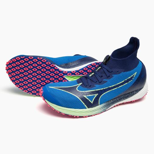 ミズノ(mizuno) 陸上 レーシングシューズ ウエーブデュエル NEO 2 エリート ユニセックス メンズ レディース (21aw) ブルー×ネイビー×フラッシュイエロー 2E U1GD210025