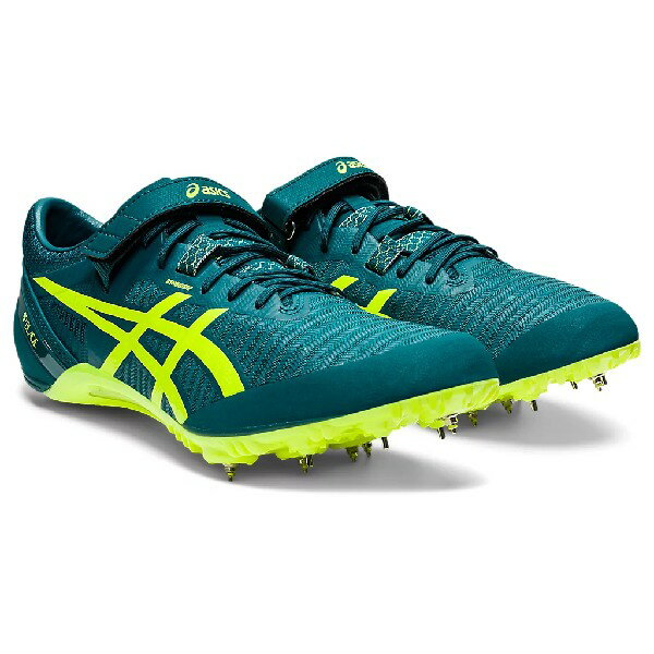 アシックス(asics) 陸上 スパイク SP BLADE 9 メンズ (22ss) VELVET PINE/SAFETY YELLOW 短距離 100m～400m/ハードル ラスト標準 1093A137-300【SS2406】