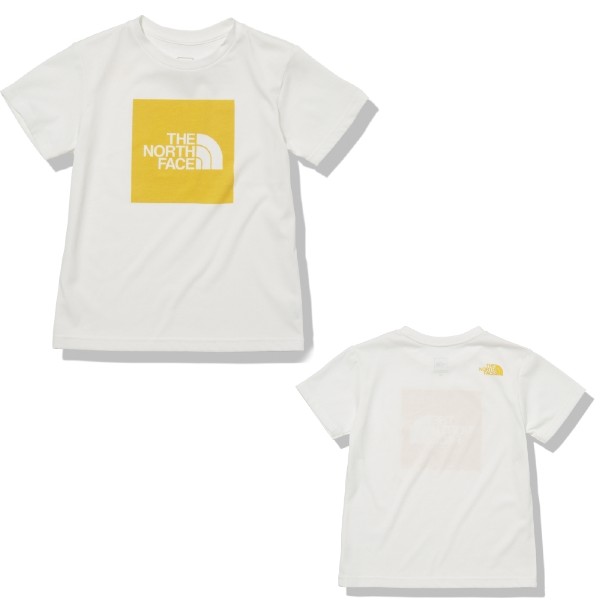 ノースフェイス (THE NORTH FACE) Tシャツ ショートスリーブカラードスクエアロゴティー S/S Colored Square Logo Tee ジュニア キッズ（22ss) ホワイト×サミットゴールド NTJ32252-WS