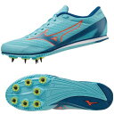 ミズノ(mizuno)陸上 スパイクシューズ エックスファースト 2 (23ss) ターコイズ×コーラル×ブルー 2E相当 U1GA233001【SS2506】
