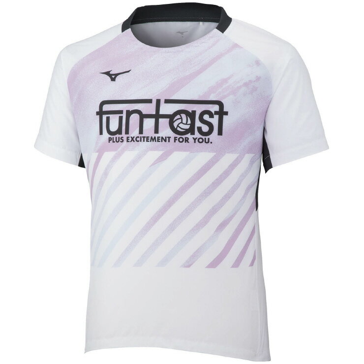 ミズノ(mizuno) バレーボール FUNTASTウインドブレーカージャケット 半袖Tシャツ ユニセックス (22aw) ホワイト×L.ブルー V2ME252072【SS2409】