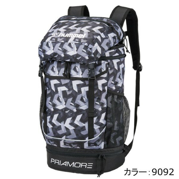 ヒュンメル(hummel）プリアモーレバックパック バッグ (22AW) ブラック×グレー HFB8045-9092