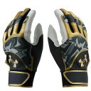 【クロネコゆうパケットOK】アンダーアーマー(UnderArmour) 野球 UAクリーンアップ バッティンググローブ メンズ 両手用 (23ss) ブラック×...