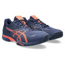 アシックス (asics) PRESTIGELYTE 4 OC WIDE テニスシューズ (23aw) Peacoat/Flash Coral ネイビー ワイドラスト 1043A014-401「0927」【SS2403】