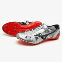 ミズノ(mizuno)陸上 スパイクシューズ クロノインクス 9 短距離用 (23aw) シルバー ブラック レッド 2E U1GA210040【mkd】【RU...