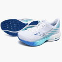 ミズノ (MIZUNO) ランニングシューズ ウエーブライダー28 レディース (24aw) ホワイト ブルー 23.5cm- 25.0cm 2E相当 J1GD...