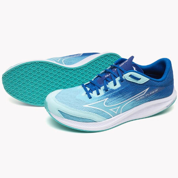 ミズノ (MIZUNO) 陸上 レーシングシューズ デュエルフラッシュ2 ユニセックス (25aw) スカイブルー×ホワイト 22.0-26.5cm 2E相当 U1GD256003 U1GD2560-03