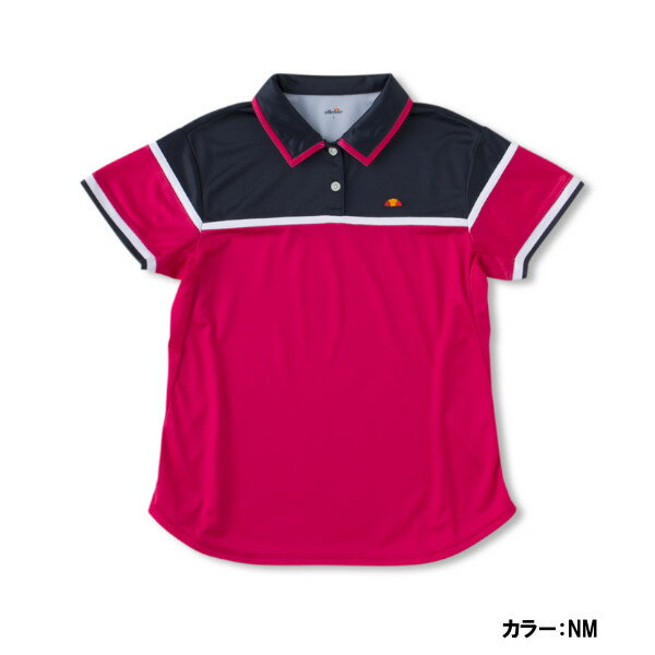 エレッセ ellesse ショートスリーブチームポロ シャツ レディース 18aw ネイビー マゼンダ ets0810l-nm【P8T】【50】【SS240350】