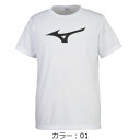 ミズノ(mizuno) Tシャツ ビッグRBロゴ Tシャツ (19SS) ホワイト×ブラック 32JA815501【決算P10】【SS2506】