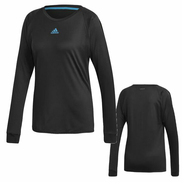 アディダス(adidas) 長袖Tシャツ ESCOUADE レディース (19ss) ブラック×ショックシアン S M L FRW54-DP2855【P8T】