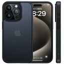 NIMASO ケース i Phone 15 Pro 用スマホケース 滑り止め マット仕上げ 全面保護 耐衝撃 米軍MIL規格取得 ワイヤレス充電 半透明 カバー ストラップホール付き アイフォン 15 プロ(6.1インチ)対応 スマホケース(黒羽シリーズ) NSC23K857