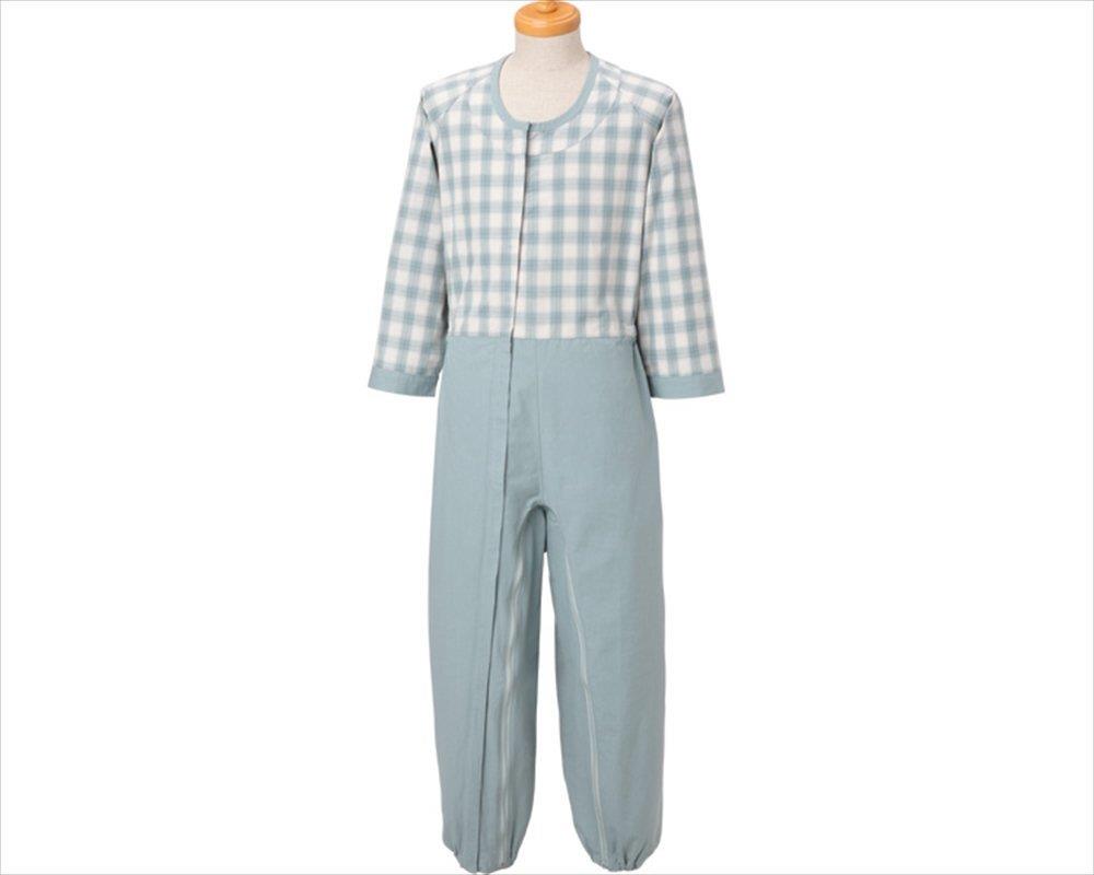 丸昌 制菌前開き介護用つなぎ(フルオープン) グリーン M