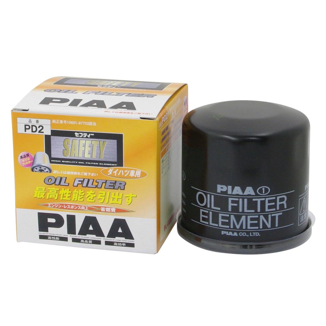PIAA オイルフィルター オイルエレメント 《当社独自開発のスモールワイドプリーツ採用》 1個入 ダイハツ車用 ムーヴ・ロッキー・YRV_他 PD2