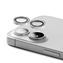 CASETiFY i Phone 16 & 16 Plus ラインストーン カメ ラレンズ 保護カバー - シルバー