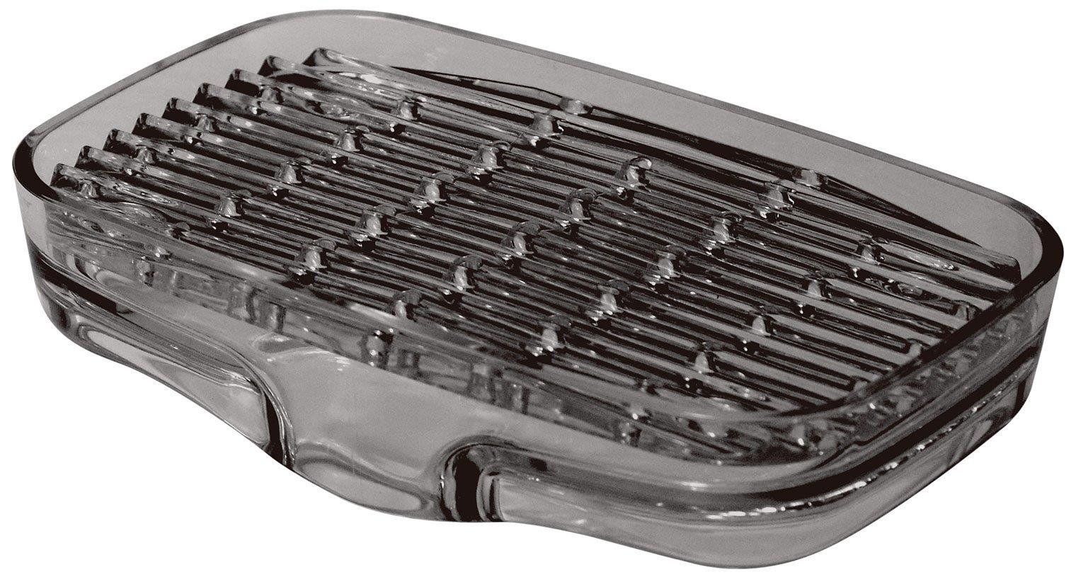 ライクイット(like-it) ソープディッシュ 水切りトレー シンクキャディ約幅14.3x奥8.8x高3.3cm グレー 日本製 石鹸置き