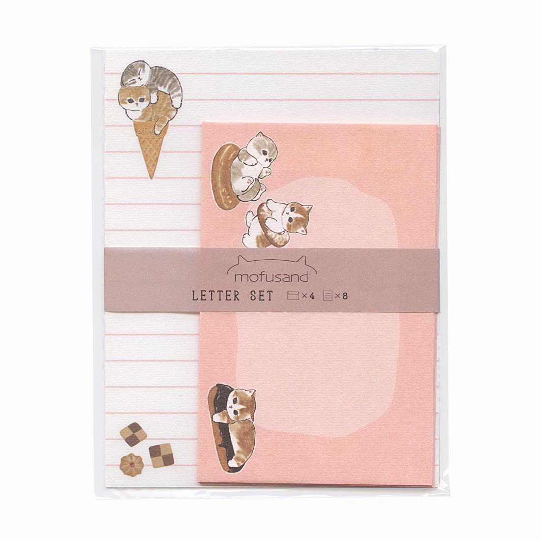 アクティブコーポレーション モフサンド レターセット【スイーツ】猫 ネコ ねこ 便箋 封筒 手紙 かわい..