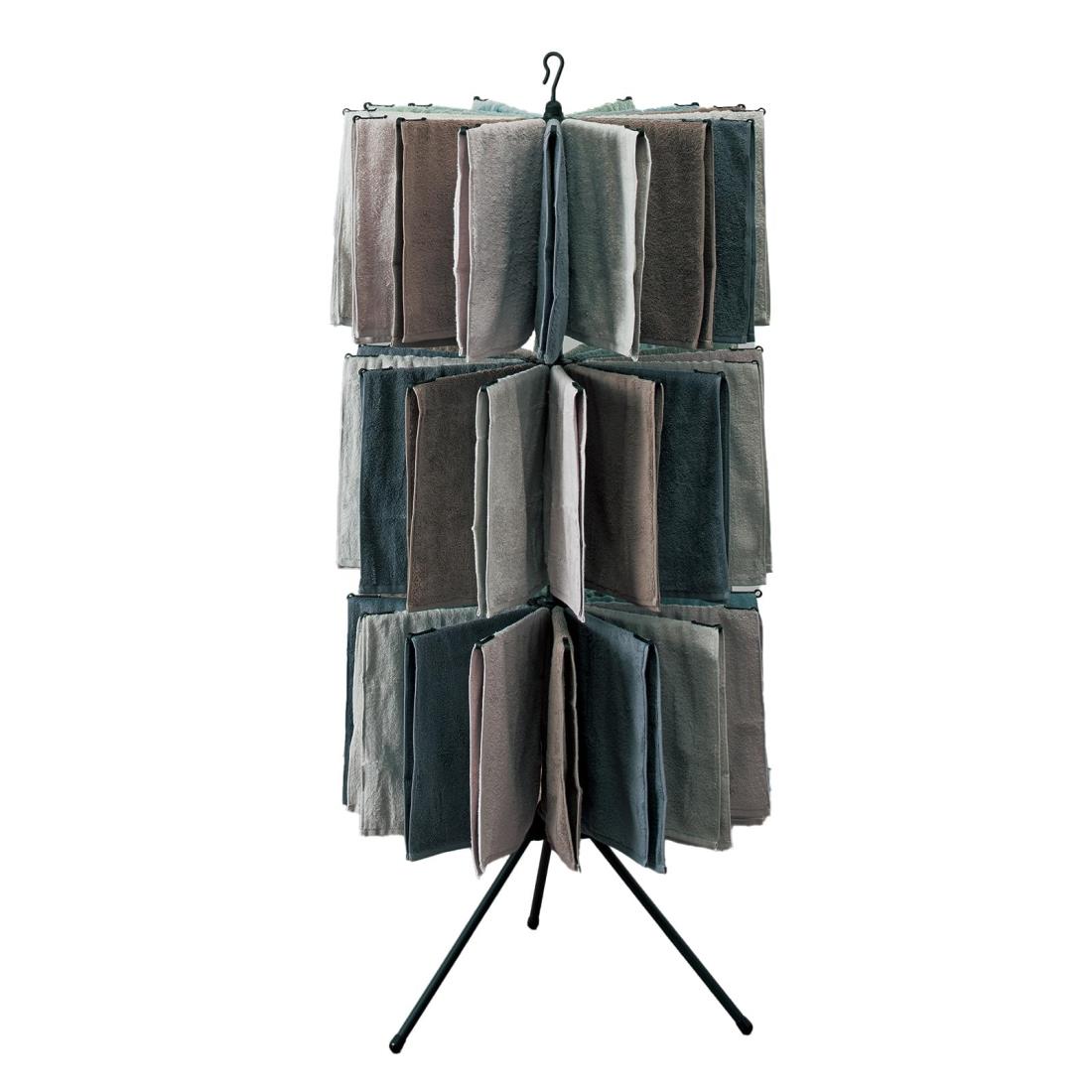 天馬(Tenma) 樹脂 どんなインテリアにもなじみやすいシックなデザインの物干し 洗濯 室内 部屋干し ブラック物干し パラソルスタンド3段 幅77×奥行77×高さ180cm PSBK-08 衣類