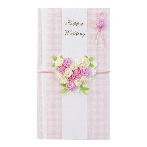 ミドリ 祝儀袋 PC 金封 154 結婚祝 ハートブーケ柄 ピンク 25154006 ミドリ 祝儀袋 PC 金封 154 結婚祝 ハートブーケ柄 ピンク 25154006