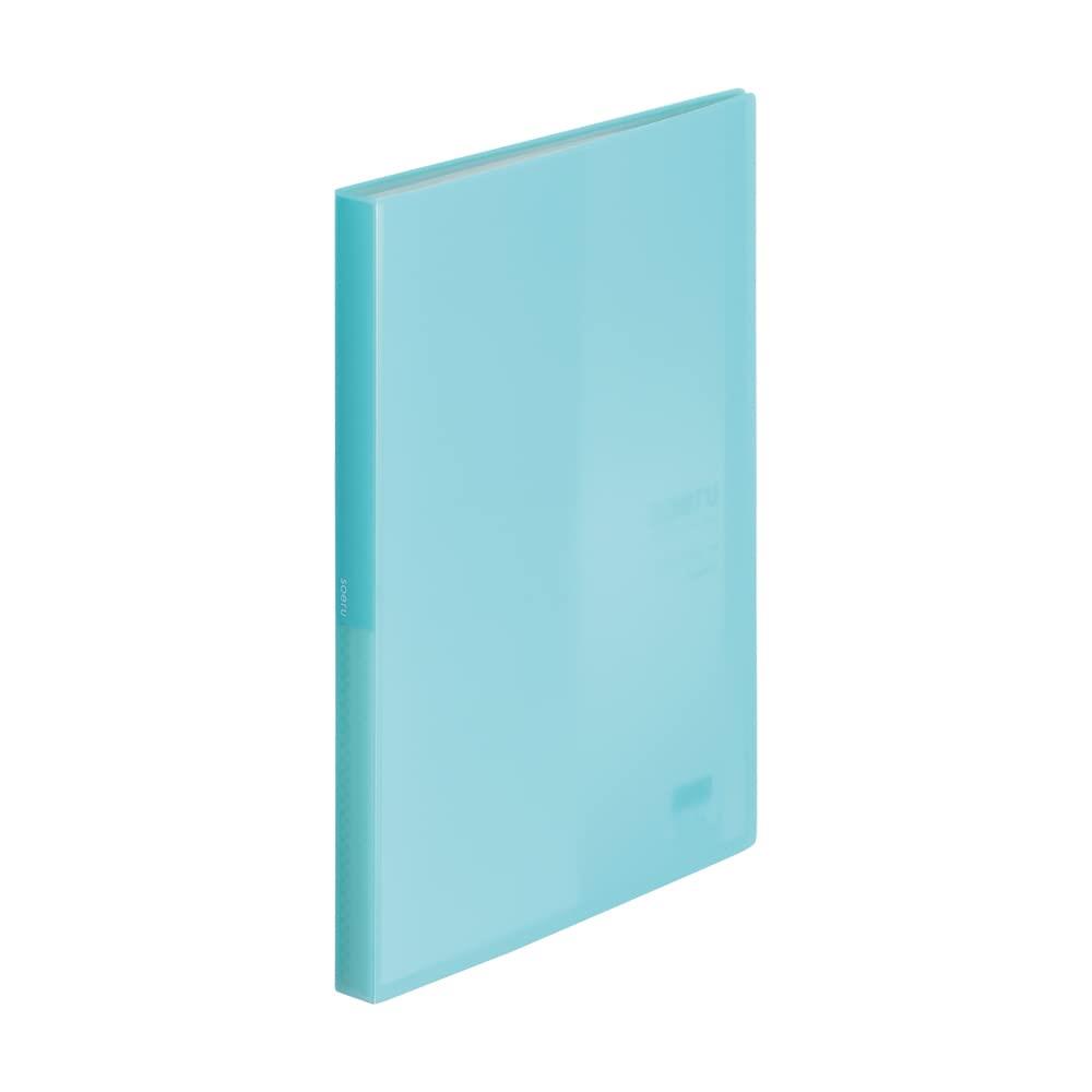 リヒトラブ ファイル クリヤーブック A4 固定式 ポケット40枚 アイスブルー SOERU N8102-14