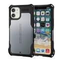 エレコム i Phone 12 mini ケース Qi充電対応 ハイブリッド ZEROSHOCK 耐衝撃 スタンダード シルバー PM-A20AZEROSV