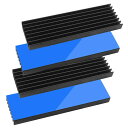Tuloka 4個ヒートシンク 導熱接着シート4pcs付き 熱暴走対策 冷却ラジエーターフィンCPU ICチップ 回路基板 LEDアンプに適用 アルミニウム 黒 70mm×22mm×6mm