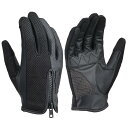 デイトナ(Daytona) バイク用 グローブ 春夏 手のひら本革(ヤギ革) スマホ対応 パンチングレザー パーシャルフィット メッシュグローブ DG-011 ブラック Sサイズ 46123
