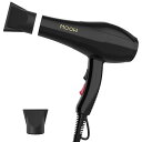EGEN ヘアドライヤー プロサロン用 業務用/家庭用 【人気 ランキング】大風量2.0m³/分!速乾 2000Wノズル2個セット付き マ イナスイオン ドライヤー 6段階温度&風量調節 ブラック Large(2)
