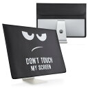 kwmobile モニターカバー 20-22”モニター対応 - Don’t touch my screenデザイン 白色/黒色