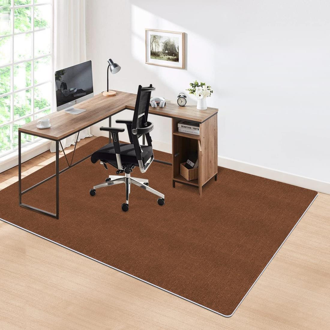 チェアマット床保護マット家具保護パッド 大判サイズ 160×130cm PVC Hriiiiya ずれない4mmカーペットゲーミングフロアマットフェルト傷防止凹みキズ・防音フェルトパッド防カビ机下 セルフ粘着 大判サイズ