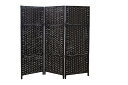 山善(YAMAZEN) パーテーション 3連 幅120.5×奥行2×高さ105cm 軽量 コンパクト収納 完成品 ダークブラウン SSCR-3L(DBR) 在宅勤務 飲食店