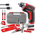 Hi-Spec 35点 工具セット 3.6V 電動ドライバー ドリルセット付き ベーシックツールセット 穴あけ 軽量USB充電式ドライバー 家庭用ツールセット ...