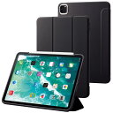エレコム iPad Pro 11 第4/3/2世代 (2022/2021/2020年) ケース フラップケース 抗菌 ソフトレザー Apple Pencil収納 ブラック TBWA22PMWVSA2BK