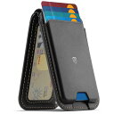 SHIELDON スマホスタンド カードケース 本革レザー 磁力吸着 角度調節可 6枚カード収納 RFIDブロッキング 磁力ケースとi Phone16/15/14/13/12/Plus/Pro/Pro Maxシリーズ対応 レトロブラック