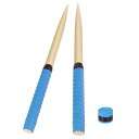 Absdefen 太鼓の達人用 マイバチ 太鼓バチ 使いやすい 長さ約380mm 直径20mm 2本1組 多色 交換用グリップ1個付き (ブルー)