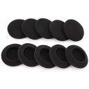 【10 個入り】60mm ヘッドホン 6cm 汎用 イヤーパッド イヤークッション ヘッドフォン パッド 交換用 適用音漏れ防止 耐久性 軽量 ブラック 耳パッドカバー (直径60 mm)