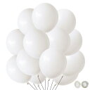 BTZO バルーン ゴム風船 飾り付け 50個入 10インチ 丸風船 ラテックスバルーン 飾り付け 誕生日 結婚式 店舗装飾 パーティー 運動会 文化祭 バルーンアート ホワイト