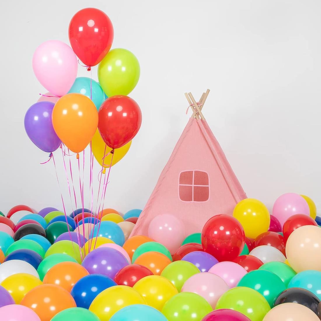 BTZO バルーン ゴム風船 飾り付け 100個入 10インチ 丸風船 ラテックスバルーン 飾り付け 誕生日 結婚式 店舗装飾 パーティー 運動会 文化祭 ミックス バルーンアート