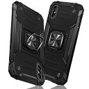 TMUJWS i Phone Xs Max 用ケース リング 衝撃吸収 耐衝撃 TPU+PCバンパー 二重構造 米軍MIL規格 全面保護カバー 滑り防止 車載ホルダー対応 擦り傷防止 滑り止め 軽量 薄型 アイフォン xs max 用カバー 6.5インチ 指紋防止 耐久 おしゃれ 人気 携帯カバー 黒 MZ62-35