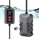 QOSEREN 水槽 ヒーター コントロー ラー 温度調整 サーモスタット付き 水中 ヒーター 水槽水温管理用 デジタル表示 自動恒温 ヒーター 保護カバーと設置吸盤付き 縦横設置 熱帯魚 淡海水適用 100W