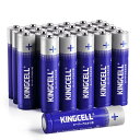 KINGCELL 乾電池 単4形 24本パック、アルカリ単4電池 超耐久アルカリ電池 性能と漏れ防止設計 より安全な使用 保存期限10年 信頼できる家庭用エネルギー悪天候に備える