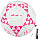 Senston サッカーボール 5号球 3本セット ピンク 女子サッカーボール