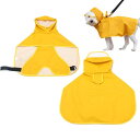 GIIPET-犬用レインコート 2WAYペット用レインコート 犬 猫 完全防水 速乾 犬ドッグカッパ ポンチョ 梅雨対策 透明帽子付き 着脱簡単 防水 防雪 防風 通気 軽量 マジックテープ サイズ調節可能 小型犬 中型犬 大型犬 (イエ ロー, 4XL(14-17.5KG))