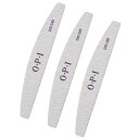 ネイルファイル 3枚セット 100G/180G ジェルネイル オフ ネイルオフ 両面タイプ 爪やすり 爪磨きキューティクル ネイルバッファー ネイルツール ネイル用品 セルフネイル( 半月の形 )