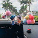 車用品 車内 アクセサリー カー用品 かわいい カップル 風船 樹脂 バースデー 自動車の小物 (男の子と女の子(B)+風船)