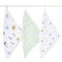 aden + anais エイデンアンドアネイ ウォッシュクロス 3枚セット 30×30cm 2024年干支 辰 ドラゴン モスリンコットン ループ付き 出産祝い ガーゼタオル WCADABAWCC30011