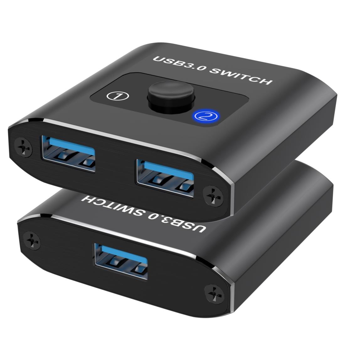 USB 切替器 USB3.0 双方向 Hxwlo USB 切り替え器 2入力1出力/1入力2出力 PC2台用 1台のプリンターを2台のパソコンで使用 マウス キーボード 切り替え器 USB セレクター パソコン 2台 キーボード 1台 USB スイッチャー