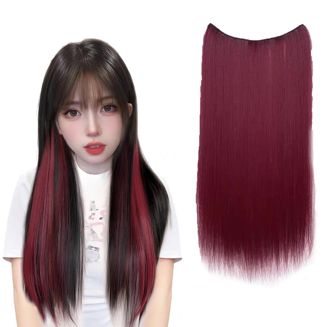 HAPVITAL エクステ ワンタッチ カラーエクステ つけ毛 50cm 人工毛 インナーカラー ヘアエクステ ロン..