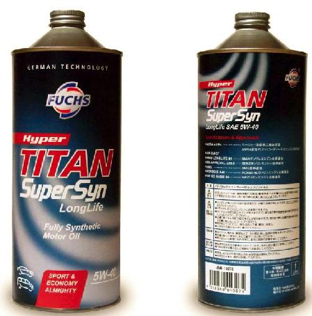 FUCHS　【フックス】　欧州車対応エンジンオイル　HyperTITAN　SuperSyn　LongLife　5W40　1L　品番：13975