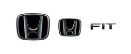 メール便可　ホンダ フィット【商品仕様要確認】　ブラックエンブレム(Hマーク2個＋車名エンブレム)【要仕様確認】【ブラッククローム調】